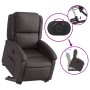 Sillón reclinable elevable cuero auténtico marrón oscuro en Sillones | Comprar online en Foru.es