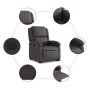 Sillón reclinable elevable cuero auténtico marrón oscuro en Sillones | Comprar online en Foru.es