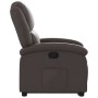 Sillón reclinable elevable cuero auténtico marrón oscuro en Sillones | Comprar online en Foru.es