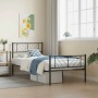 Estructura de cama con cabecero y estribo metal negro 100x200cm de , Camas y somieres - Ref: Foro24-372192, Precio: 92,25 €, ...