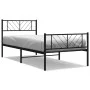 Bed frame with headboard and black metal footboard 90x200 cm by , Beds and slatted bases - Ref: Foro24-372190, Price: 75,02 €...