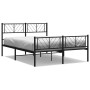 Estructura de cama cabecero y estribo metal negro 160x200 cm de , Camas y somieres - Ref: Foro24-372200, Precio: 112,43 €, De...