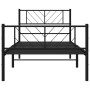 Estructura de cama con cabecero y estribo metal negro 100x200cm de , Camas y somieres - Ref: Foro24-372192, Precio: 92,25 €, ...