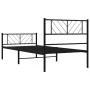 Bed frame with headboard and black metal footboard 90x200 cm by , Beds and slatted bases - Ref: Foro24-372190, Price: 75,02 €...
