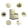 Sillón reclinable elevable cuero auténtico color crema en Sillones | Comprar online en Foru.es
