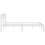 Estructura de cama con cabecero metal blanca 200x200 cm de , Camas y somieres - Ref: Foro24-372235, Precio: 108,14 €, Descuen...