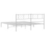 Estructura de cama con cabecero metal blanca 200x200 cm de , Camas y somieres - Ref: Foro24-372235, Precio: 108,14 €, Descuen...