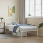 Estructura de cama de metal con cabecero blanco 90x200 cm de , Camas y somieres - Ref: Foro24-372221, Precio: 61,38 €, Descue...