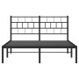 Estructura de cama con cabecero metal negro 140x190 cm de , Camas y somieres - Ref: Foro24-355659, Precio: 89,61 €, Descuento: %