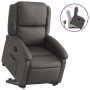 Sillón reclinable elevable cuero auténtico gris en Sillones | Comprar online en Foru.es