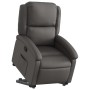 Sillón reclinable elevable cuero auténtico gris en Sillones | Comprar online en Foru.es