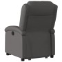 Sillón reclinable elevable cuero auténtico gris en Sillones | Comprar online en Foru.es