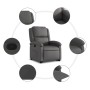 Sillón reclinable elevable cuero auténtico gris en Sillones | Comprar online en Foru.es