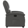Sillón reclinable elevable cuero auténtico gris en Sillones | Comprar online en Foru.es