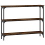Mesa consola madera de ingeniería roble ahumado 100x22,5x75 cm de , Mesas auxiliares - Ref: Foro24-834027, Precio: 45,41 €, D...
