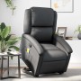 Sillón reclinable de masaje elevable cuero auténtico negro en Sillones | Comprar online en Foru.es
