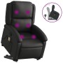 Sillón reclinable de masaje elevable cuero auténtico negro en Sillones | Comprar online en Foru.es
