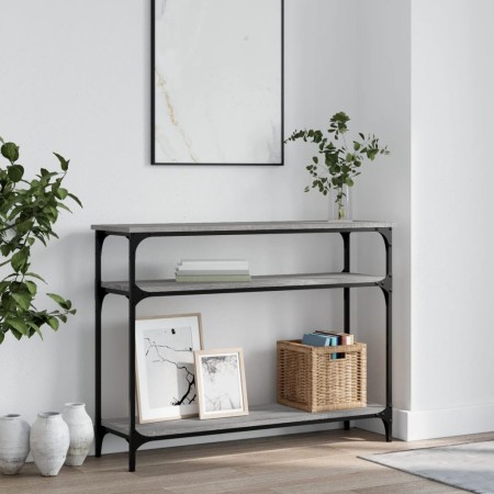 Mesa consola madera de ingeniería gris Sonoma 100x29x75 cm de , Mesas auxiliares - Ref: Foro24-834038, Precio: 53,35 €, Descu...