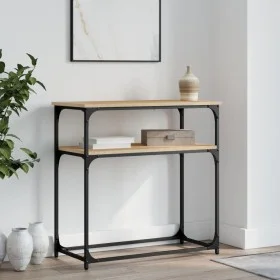 Mesa consola madera de ingeniería roble Sonoma 75x35,5x75 cm de , Mesas auxiliares - Ref: Foro24-834071, Precio: 43,75 €, Des...