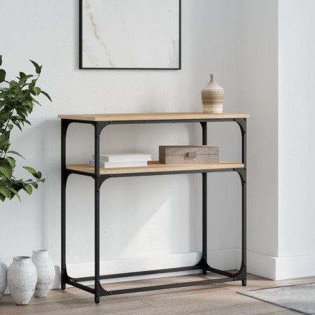 Mesa consola madera de ingeniería roble Sonoma 75x35,5x75 cm de , Mesas auxiliares - Ref: Foro24-834071, Precio: 44,29 €, Des...