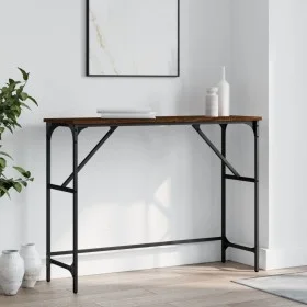 Mesa consola madera de ingeniería marrón roble 100x32x75 cm de , Mesas auxiliares - Ref: Foro24-834059, Precio: 38,61 €, Desc...