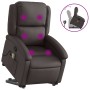 Sillón reclinable masaje elevable cuero auténtico marrón oscuro en Sillones | Comprar online en Foru.es