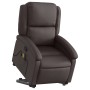 Sillón reclinable masaje elevable cuero auténtico marrón oscuro en Sillones | Comprar online en Foru.es