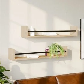 Estantes de pared con barras 2 uds roble Sonoma 80x16x14 cm de , Estantes y estanterías - Ref: Foro24-835440, Precio: 30,64 €...