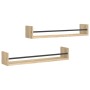 Estantes de pared con barras 2 uds roble Sonoma 80x16x14 cm de , Estantes y estanterías - Ref: Foro24-835440, Precio: 29,16 €...