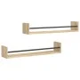 Estantes de pared con barras 2 uds roble Sonoma 80x16x14 cm de , Estantes y estanterías - Ref: Foro24-835440, Precio: 30,64 €...