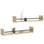 Estantes de pared con barras 2 uds roble Sonoma 80x16x14 cm de , Estantes y estanterías - Ref: Foro24-835440, Precio: 30,64 €...