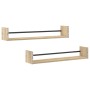 Estantes de pared con barras 2 uds roble Sonoma 80x16x14 cm de , Estantes y estanterías - Ref: Foro24-835440, Precio: 29,16 €...