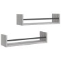 Estantes de pared con barras 2 uds gris Sonoma 60x16x14 cm de , Estantes y estanterías - Ref: Foro24-835437, Precio: 21,97 €,...