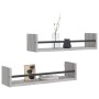 Estantes de pared con barras 2 uds gris Sonoma 60x16x14 cm de , Estantes y estanterías - Ref: Foro24-835437, Precio: 21,97 €,...
