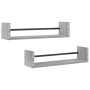 Estantes de pared con barras 2 uds gris Sonoma 60x16x14 cm de , Estantes y estanterías - Ref: Foro24-835437, Precio: 21,97 €,...