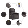 Sillón reclinable masaje elevable cuero auténtico marrón oscuro en Sillones | Comprar online en Foru.es