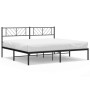 Estructura de cama con cabecero metal negro 183x213 cm de , Camas y somieres - Ref: Foro24-372184, Precio: 99,57 €, Descuento: %