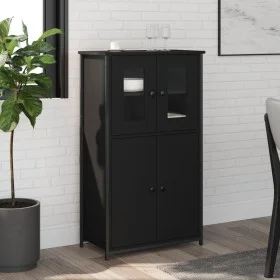 Aparador alto madera contrachapada negro 62x32x106,5 cm de , Aparadores - Ref: Foro24-834205, Precio: 113,95 €, Descuento: %