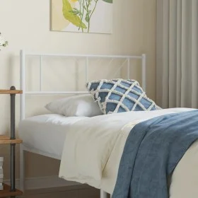 Cabecero de metal blanco 90 cm de , Cabeceros y pies de cama - Ref: Foro24-372256, Precio: 20,18 €, Descuento: %