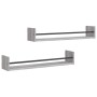 Estantes de pared con barras 2 uds gris Sonoma 80x16x14 cm de , Estantes y estanterías - Ref: Foro24-835442, Precio: 29,87 €,...