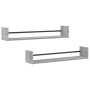 Estantes de pared con barras 2 uds gris Sonoma 80x16x14 cm de , Estantes y estanterías - Ref: Foro24-835442, Precio: 29,87 €,...