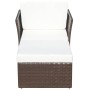 Silla de jardín con taburete poli ratán marrón de vidaXL, Sillas de jardín - Ref: Foro24-41980, Precio: 190,78 €, Descuento: %