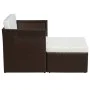 Silla de jardín con taburete poli ratán marrón de vidaXL, Sillas de jardín - Ref: Foro24-41980, Precio: 187,95 €, Descuento: %