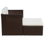 Silla de jardín con taburete poli ratán marrón de vidaXL, Sillas de jardín - Ref: Foro24-41980, Precio: 190,78 €, Descuento: %