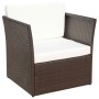 Silla de jardín con taburete poli ratán marrón de vidaXL, Sillas de jardín - Ref: Foro24-41980, Precio: 190,78 €, Descuento: %
