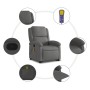Sillón reclinable de masaje elevable cuero auténtico gris en Sillones | Comprar online en Foru.es