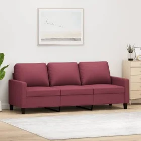 Sofá de 3 plazas de tela rojo tinto 180 cm de , Sofás - Ref: Foro24-359177, Precio: 252,85 €, Descuento: %