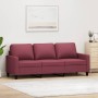 Sofá de 3 plazas de tela rojo tinto 180 cm de , Sofás - Ref: Foro24-359177, Precio: 254,91 €, Descuento: %