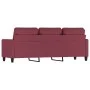 Sofá de 3 plazas de tela rojo tinto 180 cm de , Sofás - Ref: Foro24-359177, Precio: 252,85 €, Descuento: %