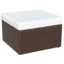 Silla de jardín con taburete poli ratán marrón de vidaXL, Sillas de jardín - Ref: Foro24-41980, Precio: 190,78 €, Descuento: %